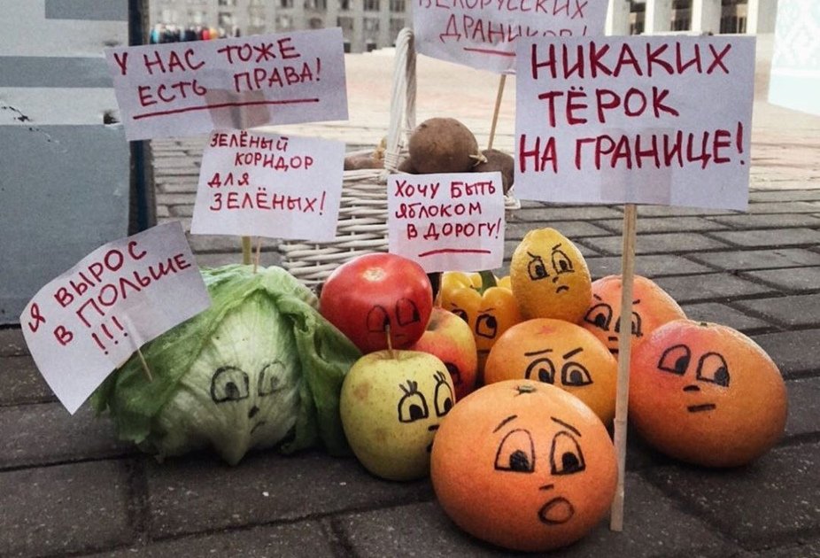 В Минске прошел необычный митинг против запрета на ввоз фруктов в ЕС