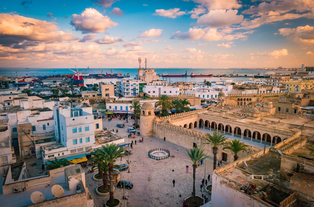 Beautiful sunset in Sousse, Tunisia