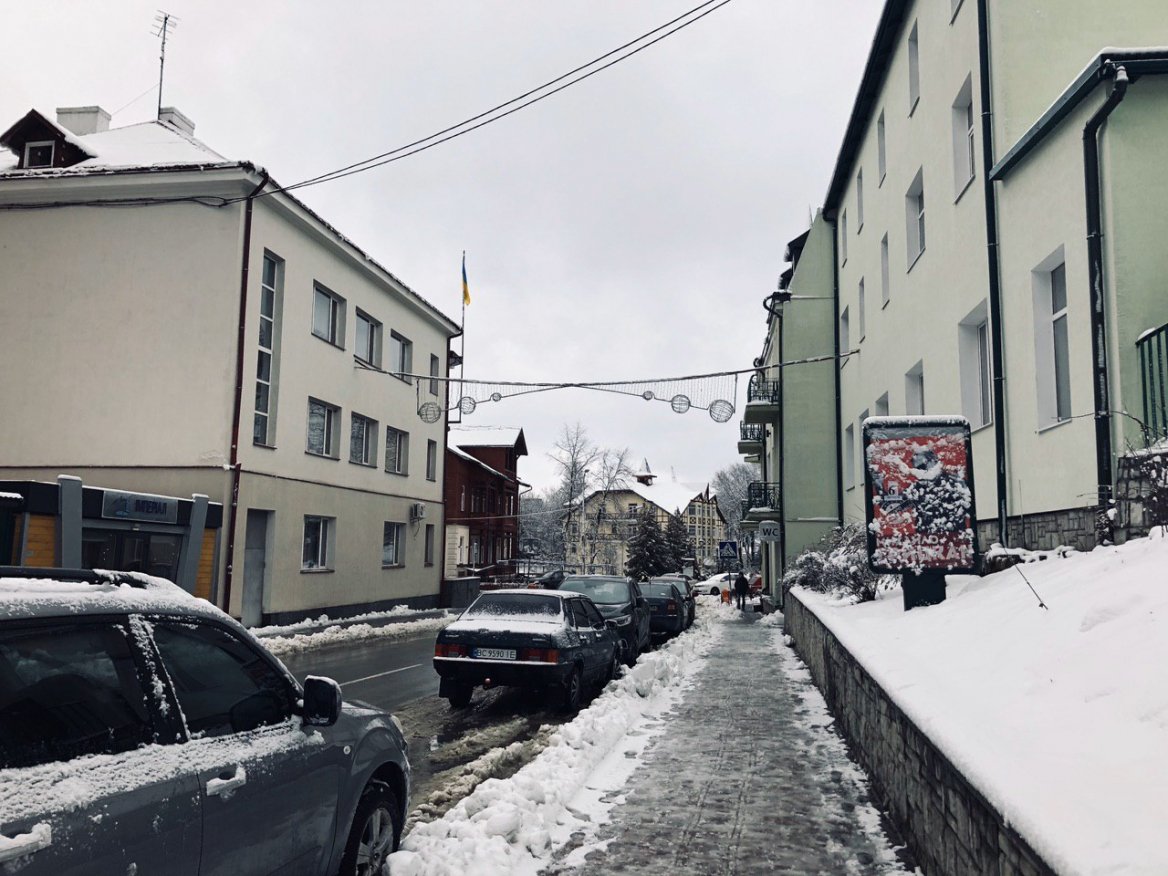 Улицы Трускавца в феврале 2020 года